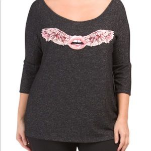 NWOT-MELISSA MASSE Angel Lip 3/4 Dolman Sleeve Top